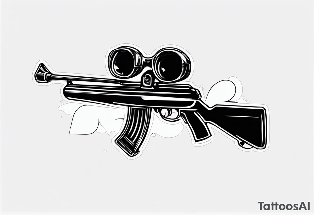 capricorn with sunglasses and shotgun tattoo idea