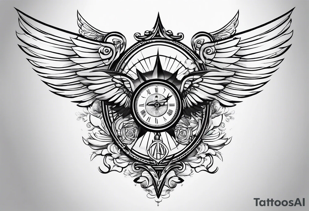 Underarm tattoo single straight line with symbol 22 and wings tattoo idea