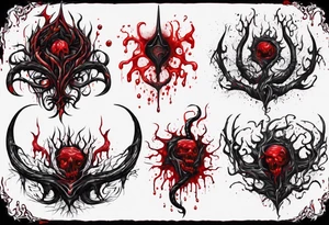 Blood
Tendril
Red
Black
Corruption 
Horror
Visceral tattoo idea