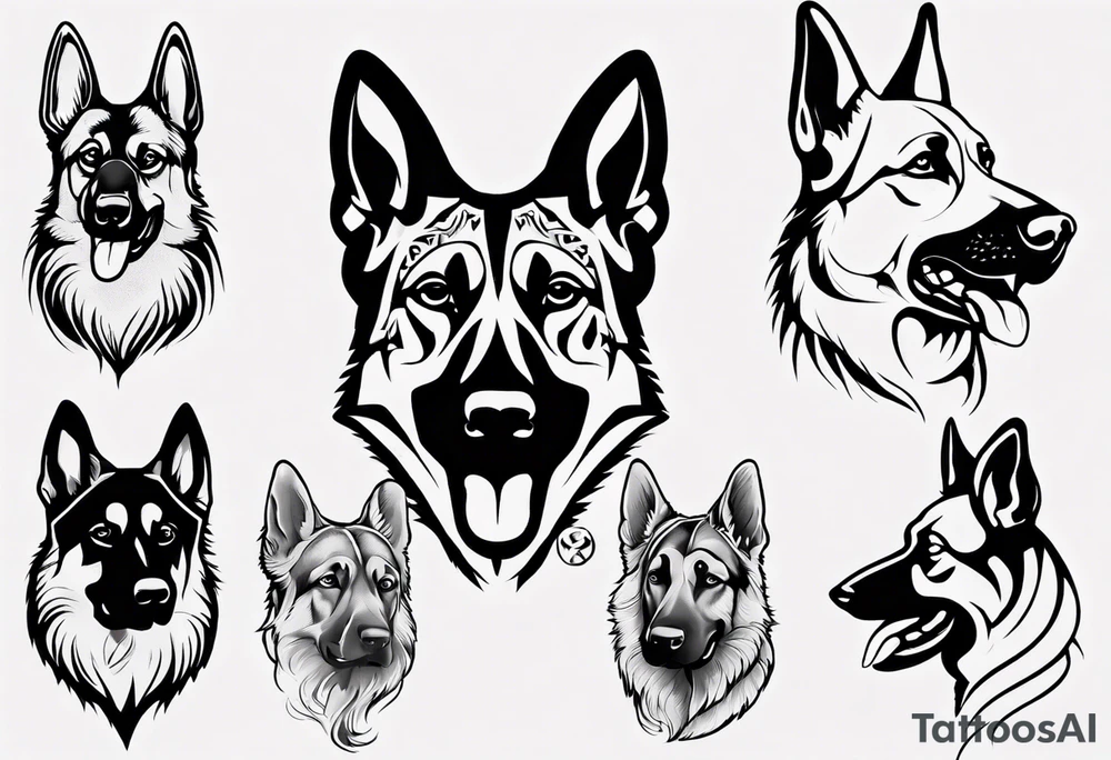 German shepherd tattoo idea
