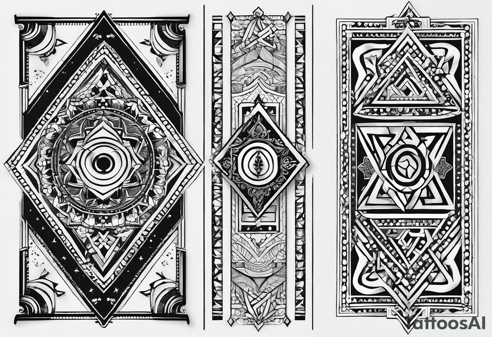 Hebrew phrase הרפו ודעו. Arm length for a female. Divine geometry tattoo idea