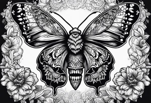 Moth with skull tattoo idea