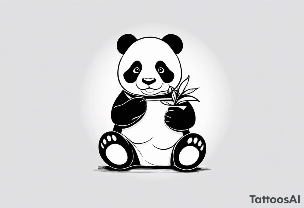 Tattoo minimalista panda con un infinito tattoo idea