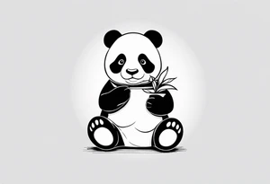 Tattoo minimalista panda con un infinito tattoo idea
