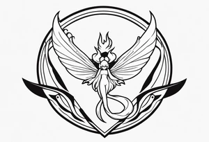 A fairy with a tail inspired by the Fairy Tail anime guild logo tattoo idea