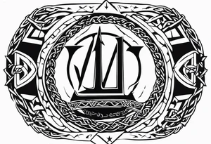 Valhalla valknut shield sword dragon axe barbed wire tattoo idea