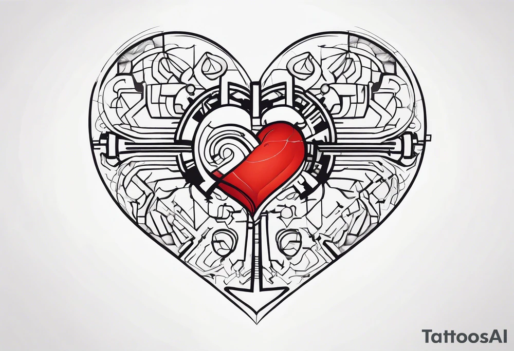 AI Tech heart and mind tattoo idea