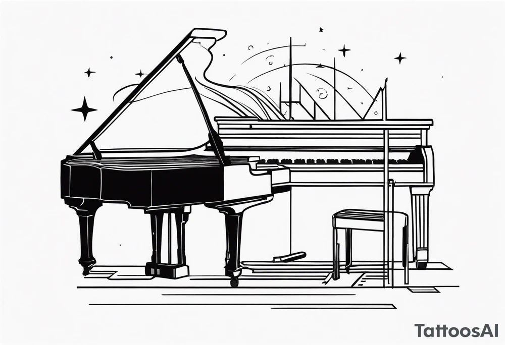 Music with guitar and piano and vocals tattoo idea