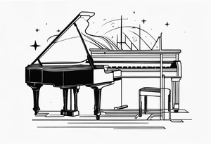 Music with guitar and piano and vocals tattoo idea