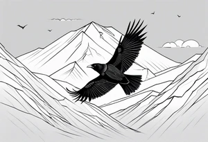 alpine chough in flight tattoo idea