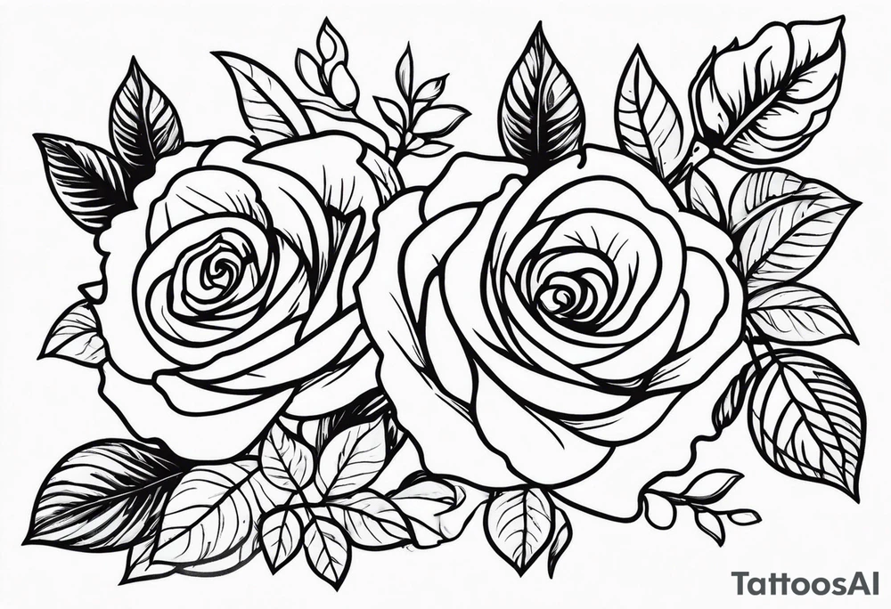 Roses and ornemental tattoo idea