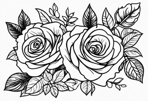 Roses and ornemental tattoo idea