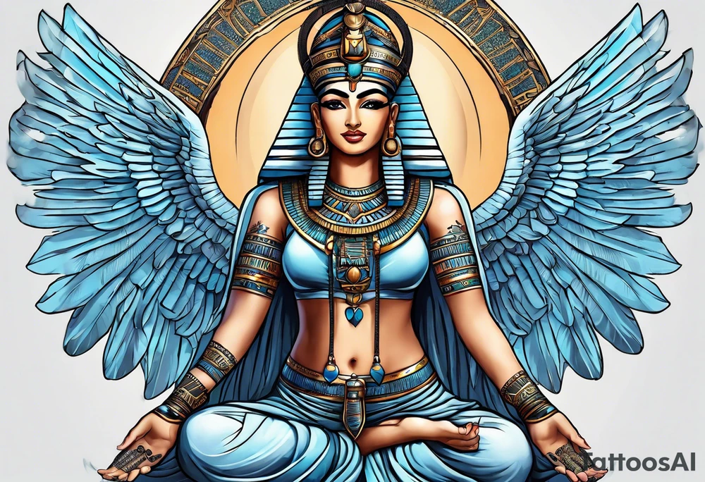 Isis egypt gods, light blue tattoo idea