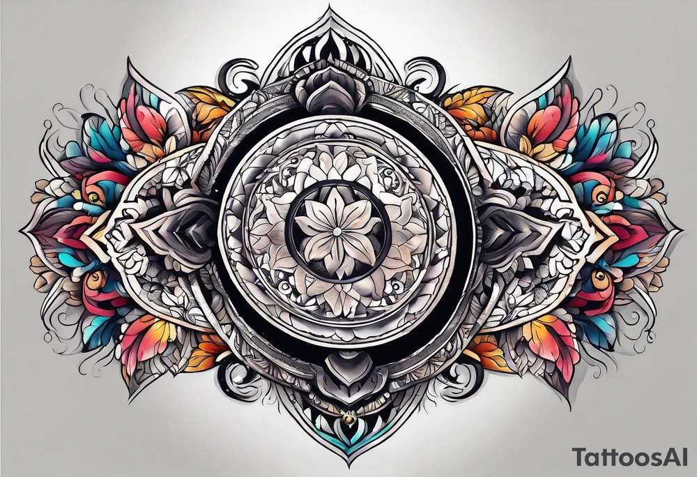 Forearm sleeve spirituality tattoo idea
