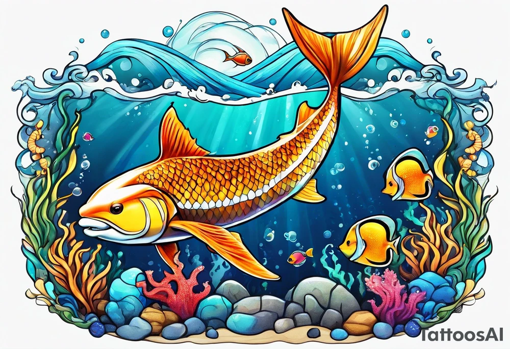 Animal cute , ocean tattoo idea