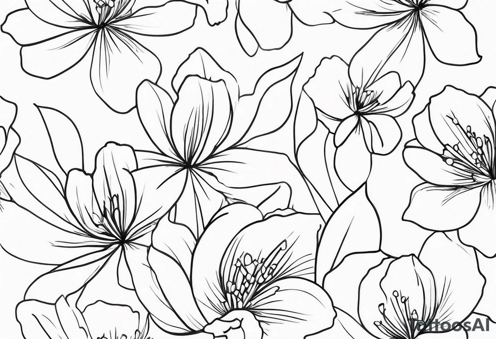 Dainty minimalist flowy flower tattoo idea