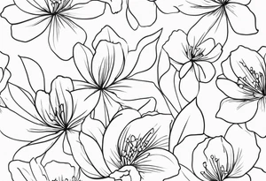 Dainty minimalist flowy flower tattoo idea