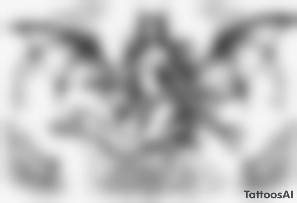 Fairy riding on a giant bat tattoo idea