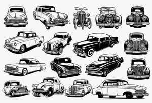 Old vintage classic car tattoo idea