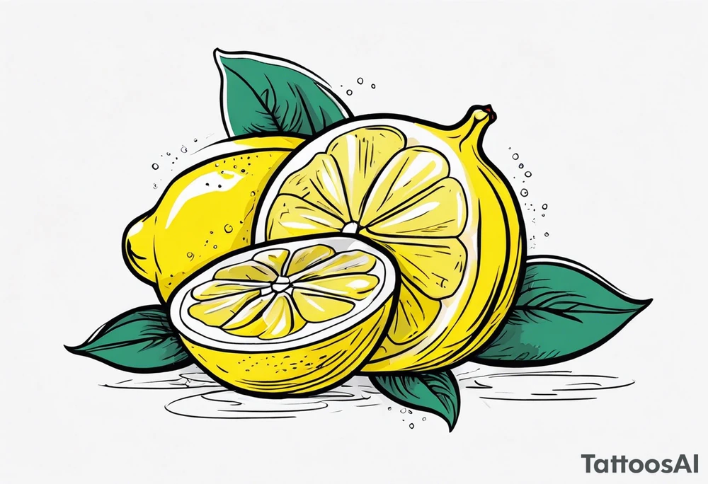 a combination between a lemon and a paw tattoo idea