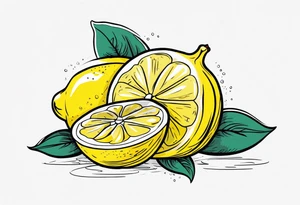 a combination between a lemon and a paw tattoo idea