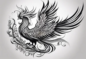 graceful asian style phoenix with extra long tail feathers and a long neck and large feathers
arm tattoo tattoo idea