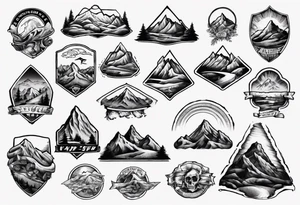 flexing bicep with road cycle and a mountain tattoo idea