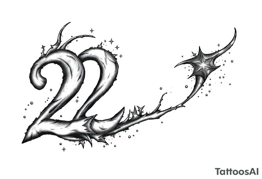number 222 with stardust tattoo idea