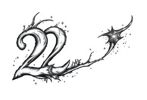 number 222 with stardust tattoo idea