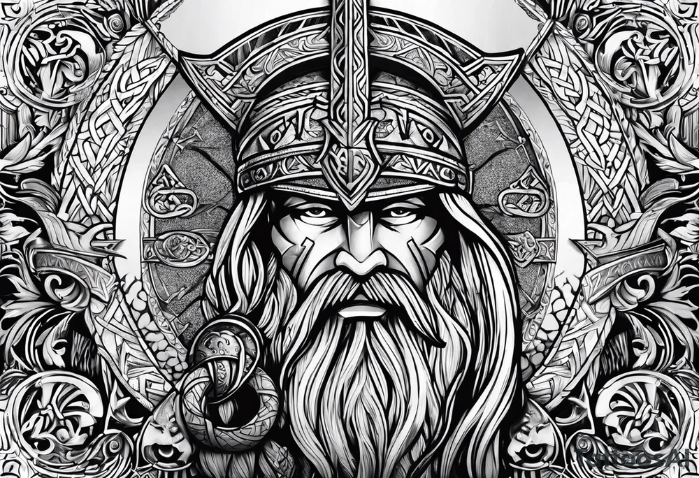Valhalla word viking church tattoo idea
