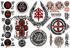 Nórdic runes Style yakuza tattoo idea