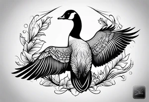 canadian goose stretching tattoo idea
