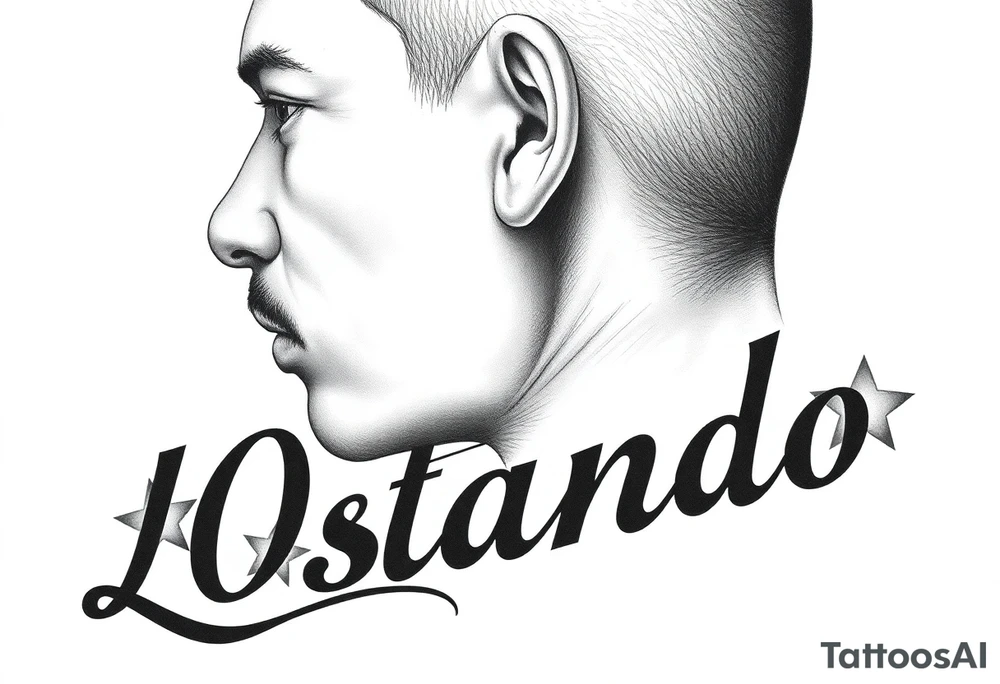 last Name Obando with stars tattoo idea