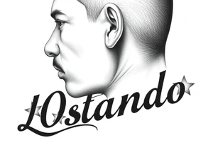last Name Obando with stars tattoo idea