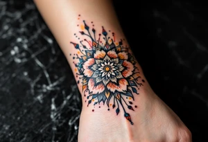 mandala melting tattoo idea
