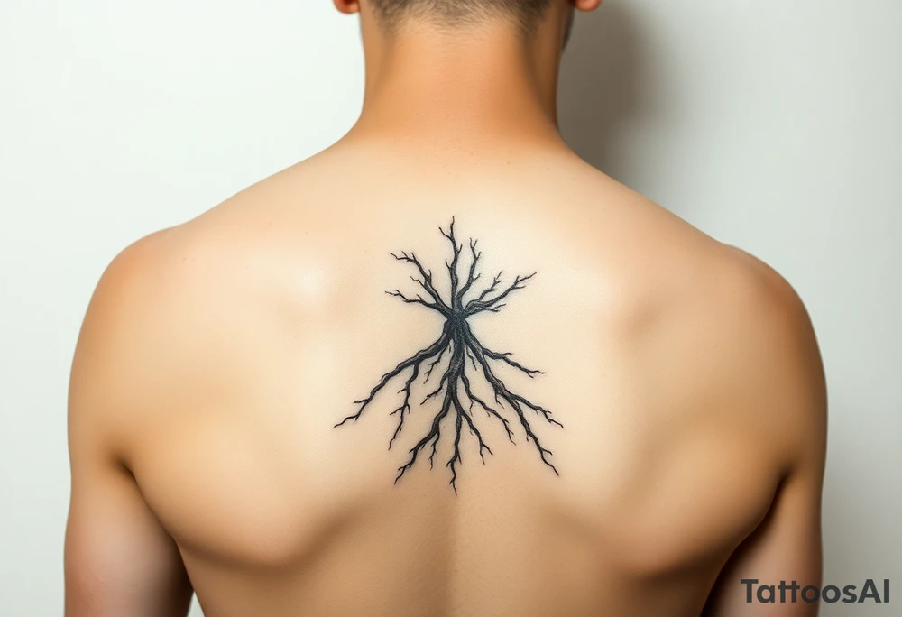 Minimal never seen before lighting and roots on your arm tattoo idea