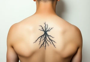Minimal never seen before lighting and roots on your arm tattoo idea