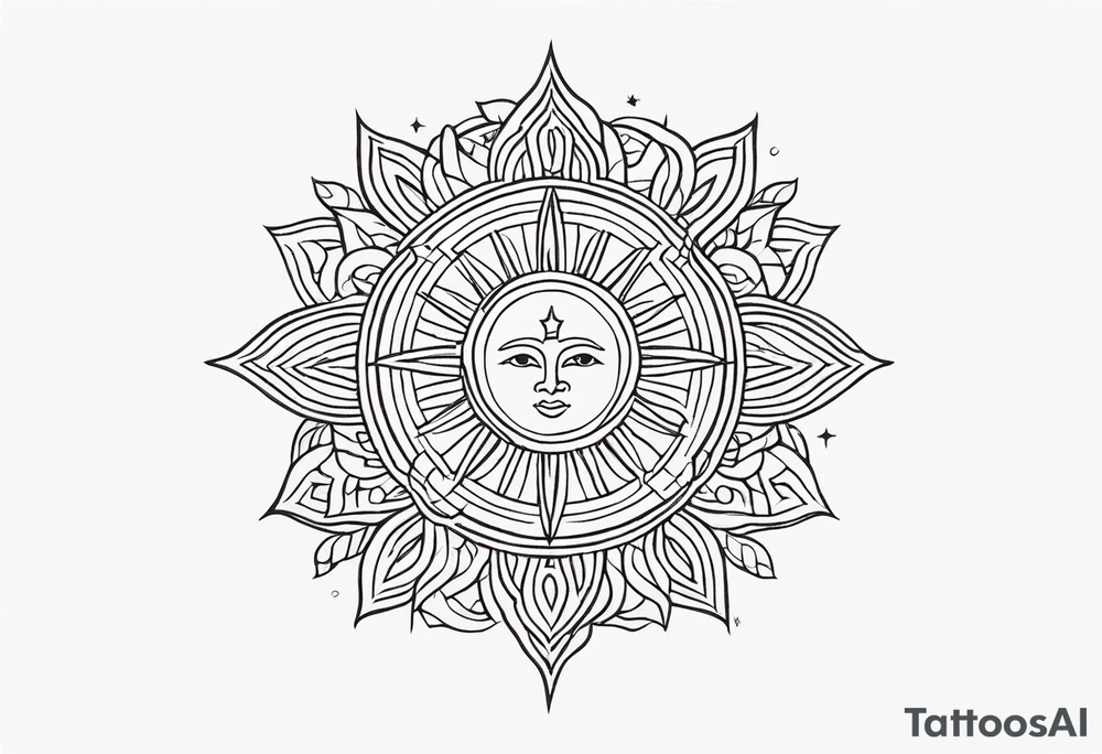 Filipino sun vertical tattoo tattoo idea