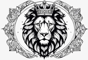 Lion crown tattoo idea