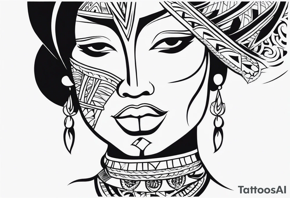Polynesian neck to chin tattoo tattoo idea