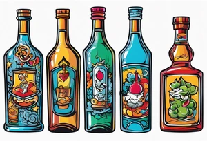 Booze bottles tattoo idea