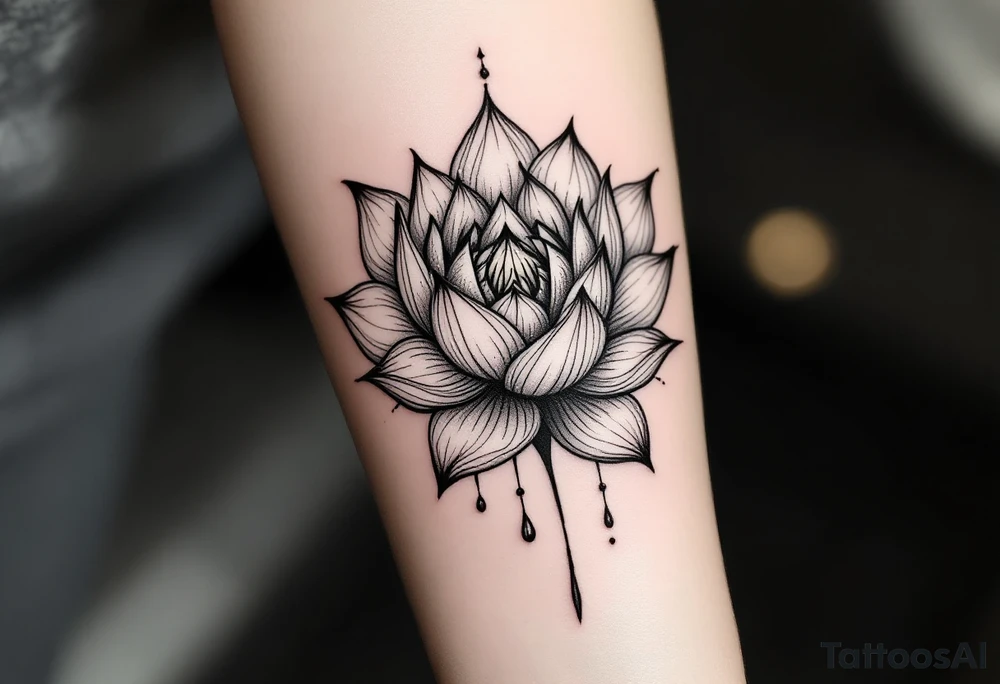 Lioness lotus tattoo idea