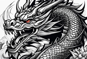 dragon, asian, vietnamese, japense, oni, big, simple tattoo idea