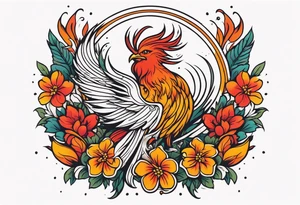 phoenix rising

old school vintage simple traditional design surrounded by vintage flowers


bold color simple tattoo idea