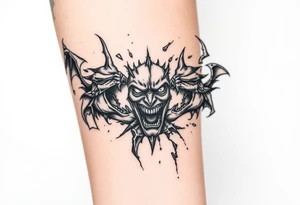 Demons tearing through skin hell fight of good vs evil inside inner demons tattoo idea