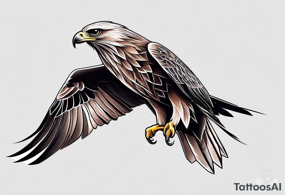 Black kite. Soft. Small. Child like. Environmental elements. Girly. tattoo idea