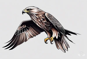 Black kite. Soft. Small. Child like. Environmental elements. Girly. tattoo idea