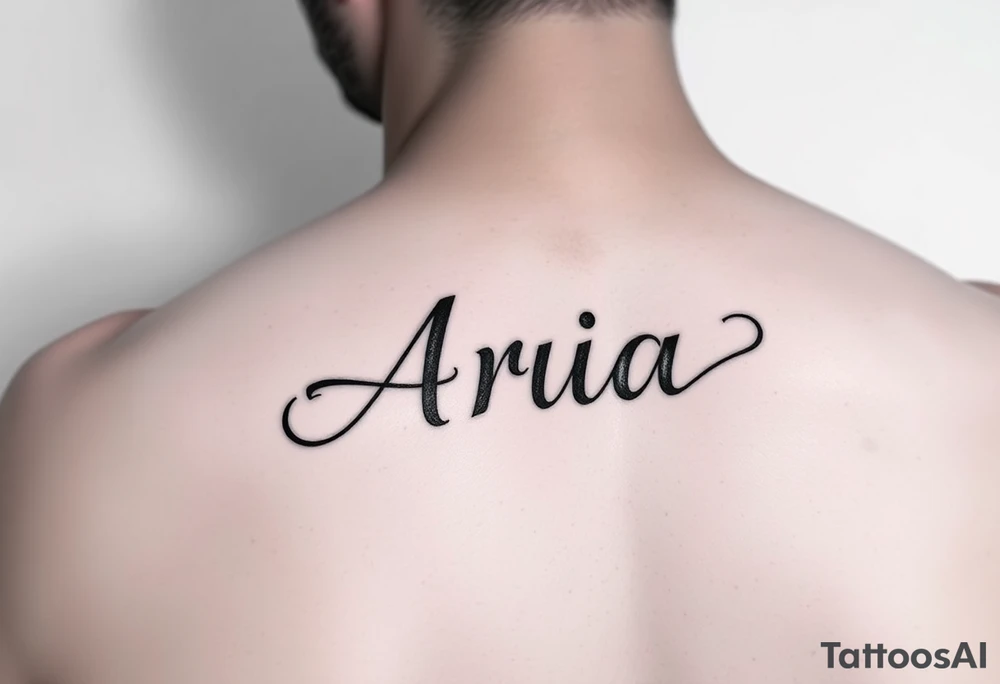 Minimal name Aria tattoo idea