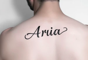 Minimal name Aria tattoo idea