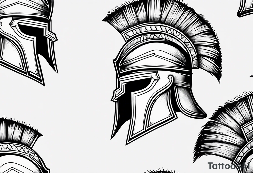 Spartan warrior helmet tattoo idea